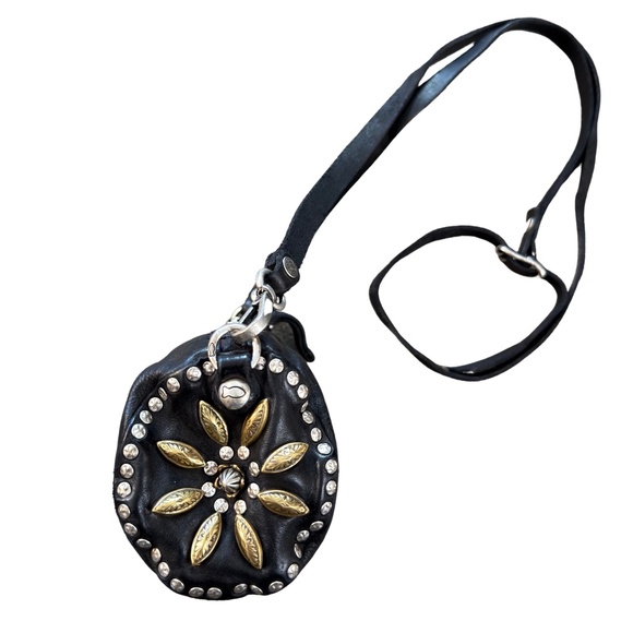 Studded Black Campomaggi Barrel Bag - Picture 3 of 4